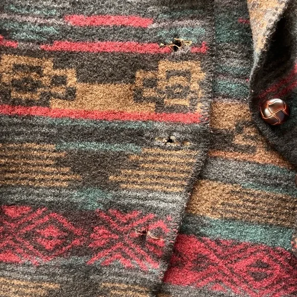 Vintage 90’s Alps Fine Women’s Apperel wool button up cardigan. Aztec pattern - Picture 4 of 4